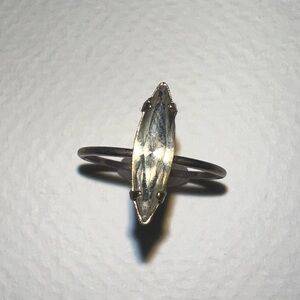 Silver Tone Marquise Crystal Ring